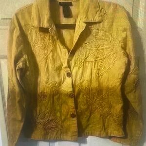 West End Yellow Ombre Embroidered Jacket Women’s Medium